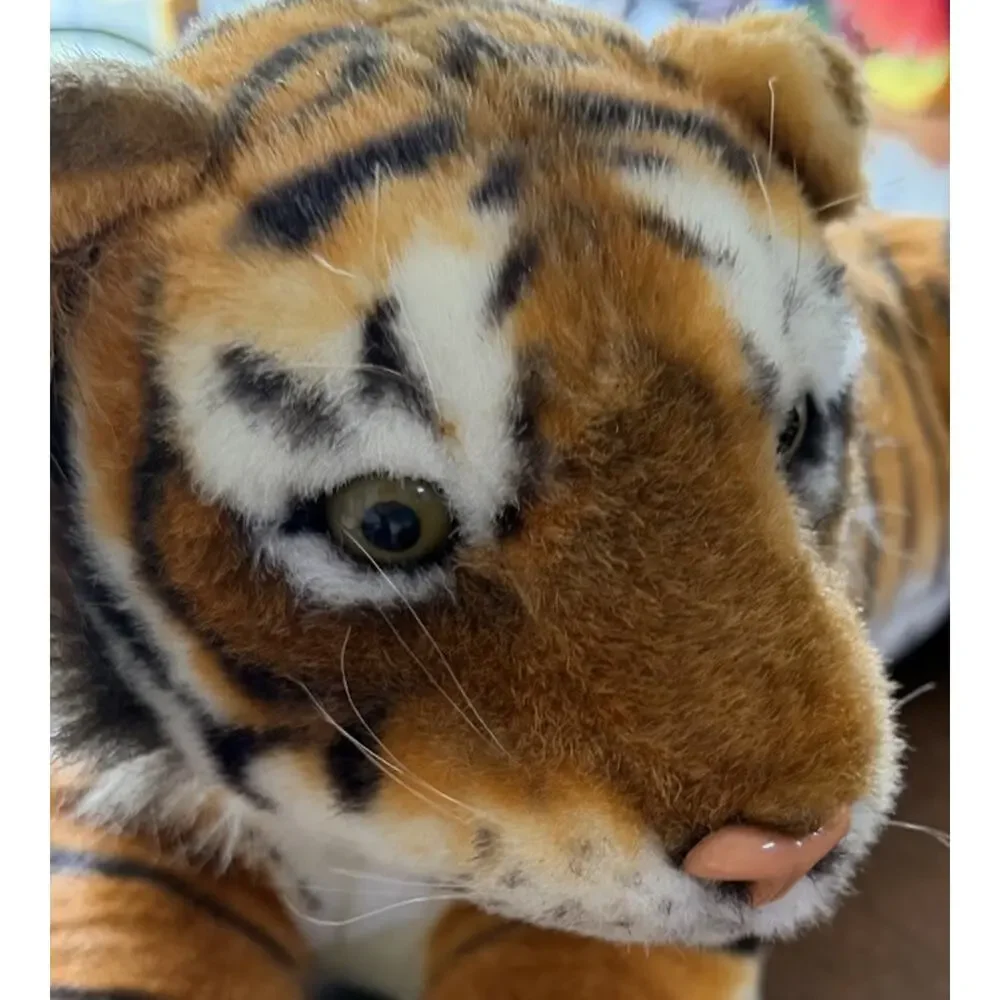 Vtg KellyToy TIGER Large 30” (feet to tush) Plush Stuffed Animal Realistic RARE